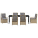 Set de masă pentru grădină 7 pcs Beige și gri deschis poliratan - WALTI WALTI