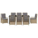 Set de masă pentru grădină 9 pcs Beige și gri deschis poliratan - WALTI WALTI