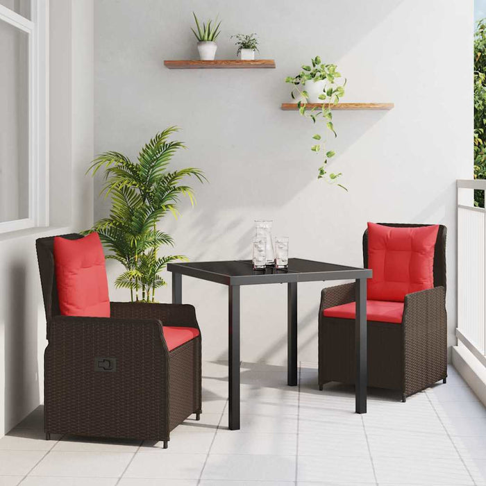Set de masă pentru grădină 3 pcs Maro Rattan poli - WALTI WALTI