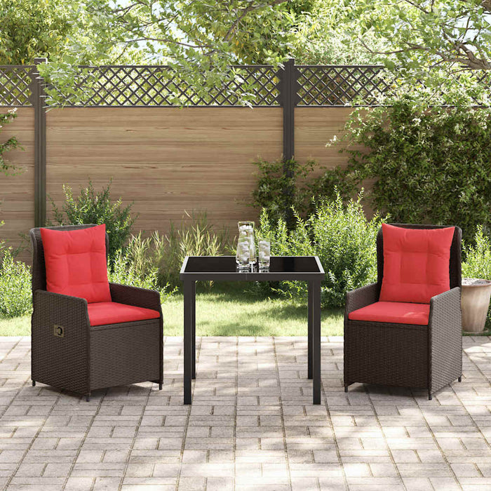 Set de masă pentru grădină 3 pcs Maro Rattan poli - WALTI WALTI