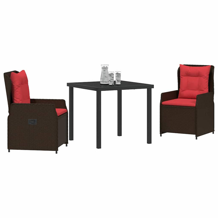Set de masă pentru grădină 3 pcs Maro Rattan poli - WALTI WALTI