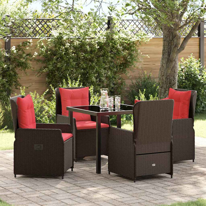 Set de masă pentru grădină 5 pcs Maro Rattan poli - WALTI WALTI