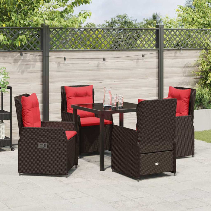 Set de masă pentru grădină 5 pcs Maro Rattan poli - WALTI WALTI