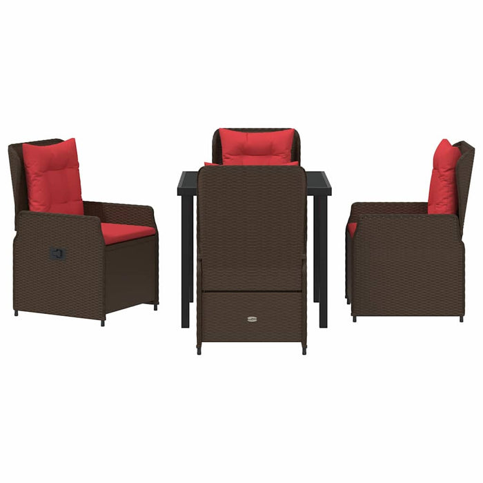 Set de masă pentru grădină 5 pcs Maro Rattan poli - WALTI WALTI