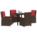 Set de masă pentru grădină 5 pcs Maro Rattan poli - WALTI WALTI