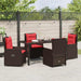Set de masă pentru grădină cu pernă 5 pcs Maro Rattan poli - WALTI WALTI