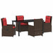 Set de masă pentru grădină cu pernă 5 pcs Maro Rattan poli - WALTI WALTI