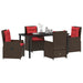 Set de masă pentru grădină cu pernă 5 pcs Maro Rattan poli - WALTI WALTI