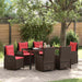 Set de masă pentru grădină cu pernă 7 pcs Maro Rattan poli - WALTI WALTI