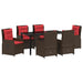 Set de masă pentru grădină cu pernă 7 pcs Maro Rattan poli - WALTI WALTI