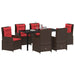 Set de masă pentru grădină cu pernă 7 pcs Maro Rattan poli - WALTI WALTI