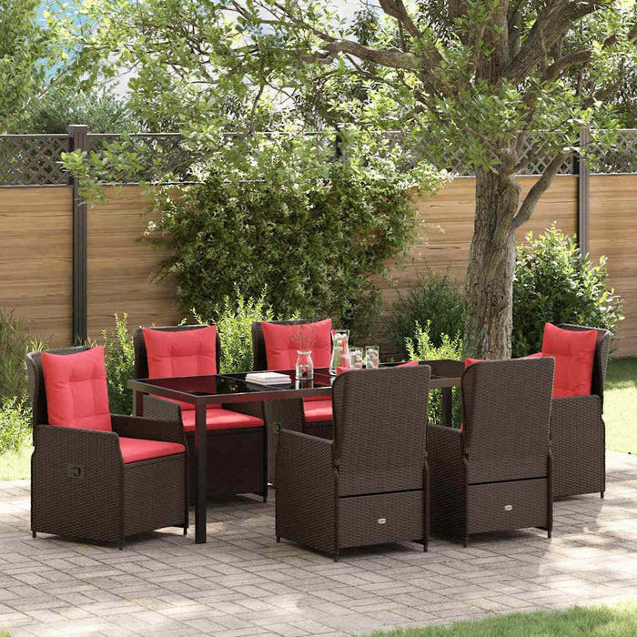 Set de masă pentru grădină 7 pcs Maro Rattan poli - WALTI WALTI