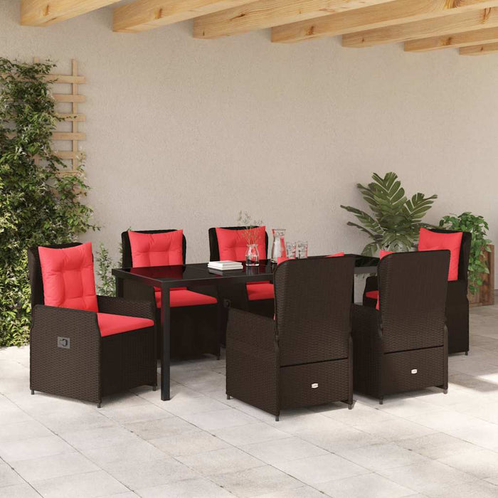 Set de masă pentru grădină 7 pcs Maro Rattan poli - WALTI WALTI