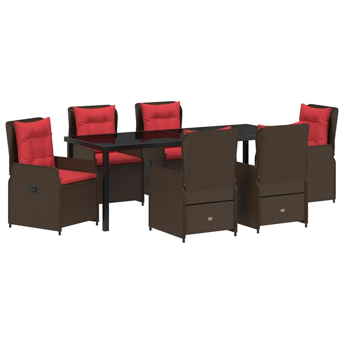 Set de masă pentru grădină 7 pcs Maro Rattan poli - WALTI WALTI