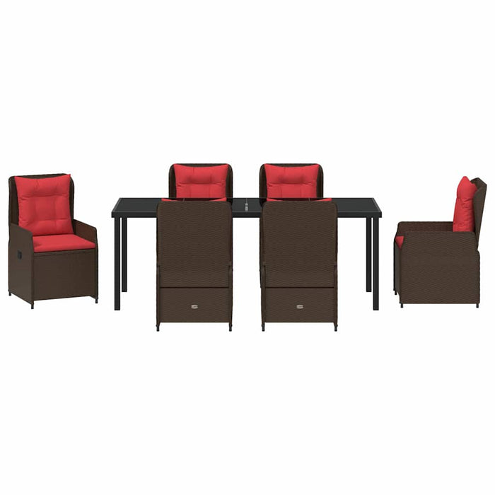 Set de masă pentru grădină 7 pcs Maro Rattan poli - WALTI WALTI
