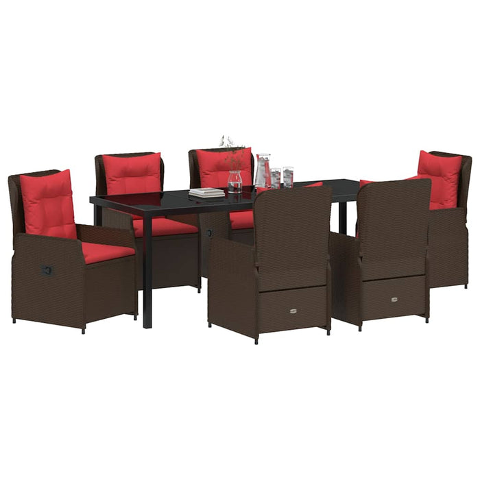 Set de masă pentru grădină 7 pcs Maro Rattan poli - WALTI WALTI