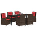 Set de masă pentru grădină 7 pcs Maro Rattan poli - WALTI WALTI