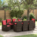 Set de masă pentru grădină 9 pcs Maro Rattan poli - WALTI WALTI