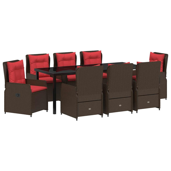 Set de masă pentru grădină 9 pcs Maro Rattan poli - WALTI WALTI