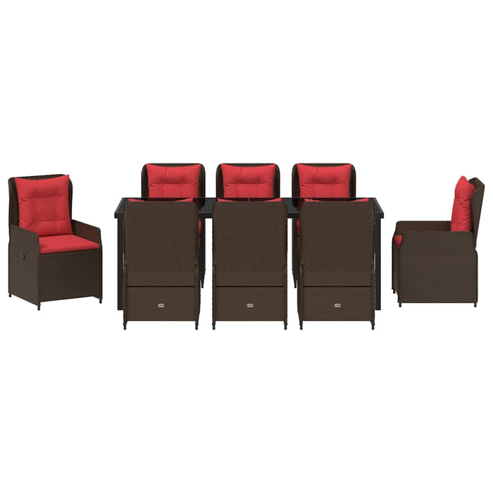 Set de masă pentru grădină 9 pcs Maro Rattan poli - WALTI WALTI