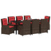 Set de masă pentru grădină 9 pcs Maro Rattan poli - WALTI WALTI