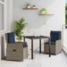 Set de masă pentru grădină 3 pcs Gri Rattan poli - WALTI WALTI