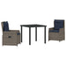 Set de masă pentru grădină 3 pcs Gri Rattan poli - WALTI WALTI