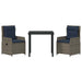 Set de masă pentru grădină 3 pcs Gri Rattan poli - WALTI WALTI