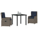 Set de masă pentru grădină 3 pcs Gri Rattan poli - WALTI WALTI