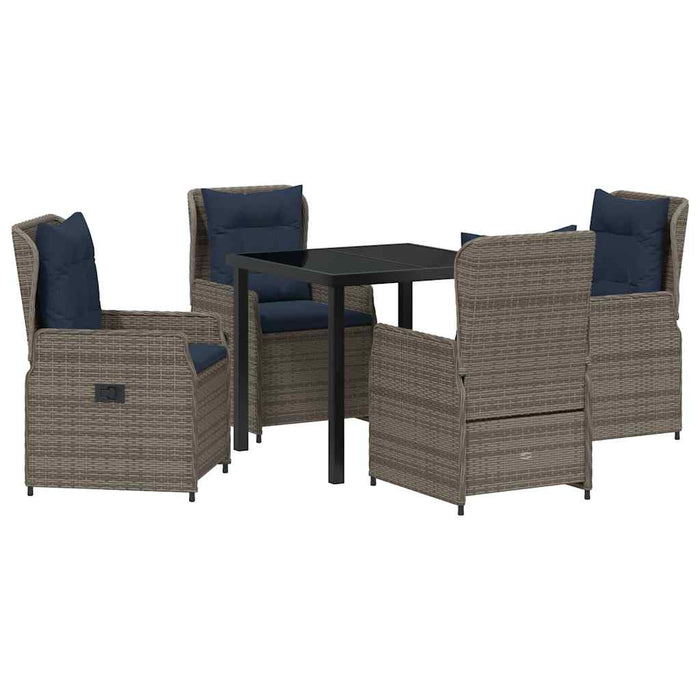 Set de masă pentru grădină 5 pcs Gri Rattan poli - WALTI WALTI