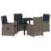 Set de masă pentru grădină 5 pcs Gri Rattan poli - WALTI WALTI