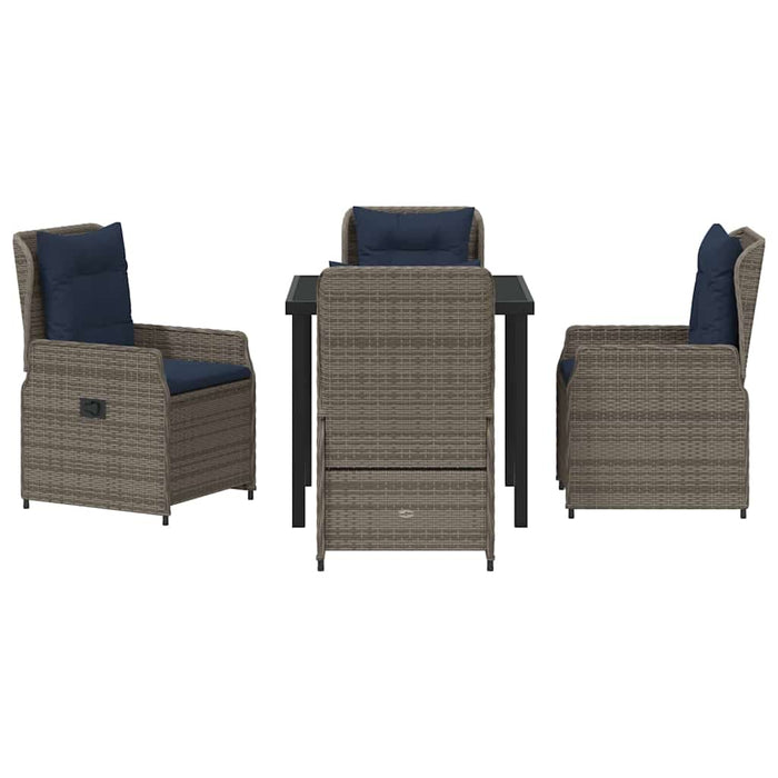 Set de masă pentru grădină 5 pcs Gri Rattan poli - WALTI WALTI