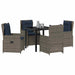 Set de masă pentru grădină 5 pcs Gri Rattan poli - WALTI WALTI