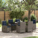 Set de masă pentru grădină 7 pcs Gri Rattan poli - WALTI WALTI