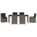 Set de masă pentru grădină 7 pcs Gri Rattan poli - WALTI WALTI