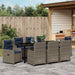 Set de masă pentru grădină 9 pcs Gri Rattan poli - WALTI WALTI