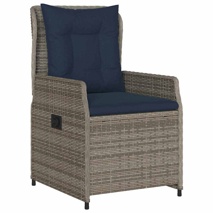 Set de masă pentru grădină 9 pcs Gri Rattan poli - WALTI WALTI