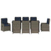 Set de masă pentru grădină 9 pcs Gri Rattan poli - WALTI WALTI