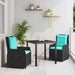 Set de masă pentru grădină 3 pcs Negru Rattan poli - WALTI WALTI