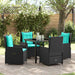 Set de masă pentru grădină 5 pcs Negru Rattan poli - WALTI WALTI