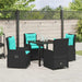 Set de masă pentru grădină 5 pcs Negru Rattan poli - WALTI WALTI