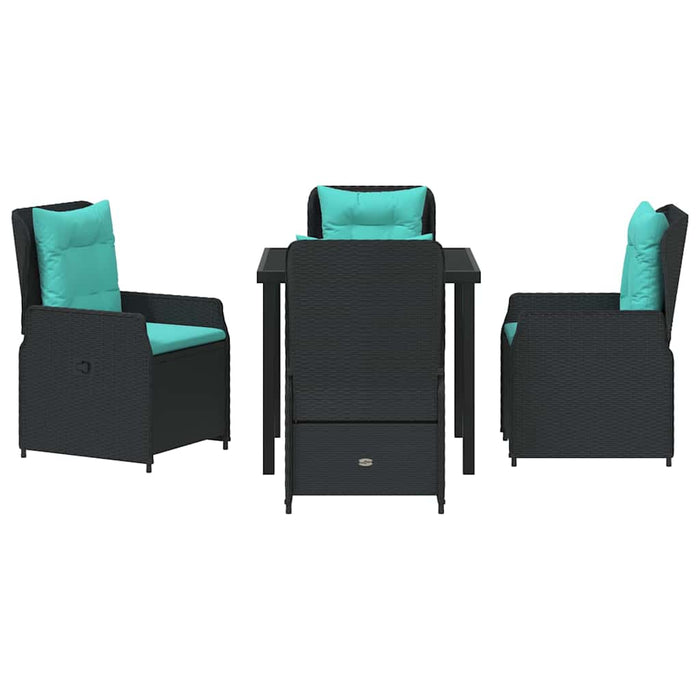 Set de masă pentru grădină 5 pcs Negru Rattan poli - WALTI WALTI