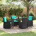 Set de masă pentru grădină cu pernă 5 pcs Negru Rattan poli - WALTI WALTI