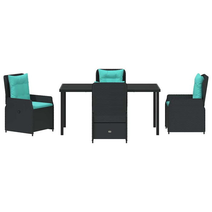 Set de masă pentru grădină cu pernă 5 pcs Negru Rattan poli - WALTI WALTI