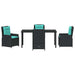 Set de masă pentru grădină cu pernă 5 pcs Negru Rattan poli - WALTI WALTI