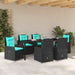 Set de masă pentru grădină 7 pcs Negru Rattan poli - WALTI WALTI