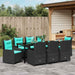 Set de masă pentru grădină 9 pcs Negru Rattan poli - WALTI WALTI