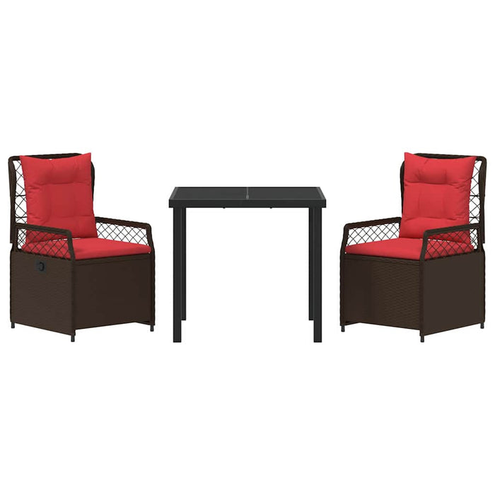 Set de masă pentru grădină 3 pcs Maro poliratan - WALTI WALTI