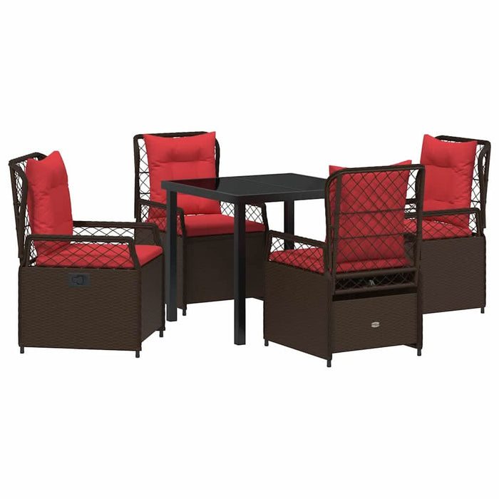 Set de masă pentru grădină 5 pcs Maro poliratan - WALTI WALTI