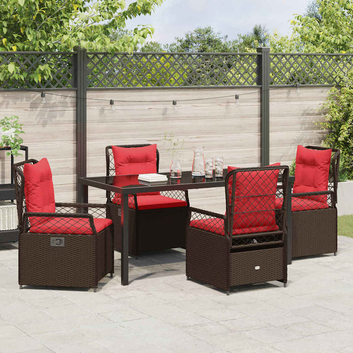 Set de masă pentru grădină 5 pcs Maro poliratan - WALTI WALTI